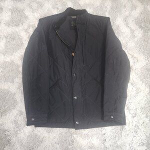 J crew sussex quilted jacket navy blue